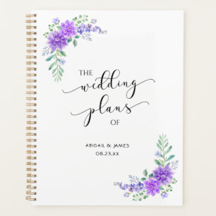Agenda Lavender Lilac Planner de Bodas Florales 