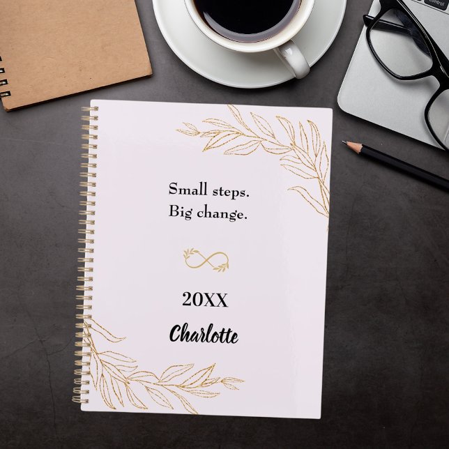 Agenda Lavender pink gold foliage motivational quote 2026 (Subido por el creador)