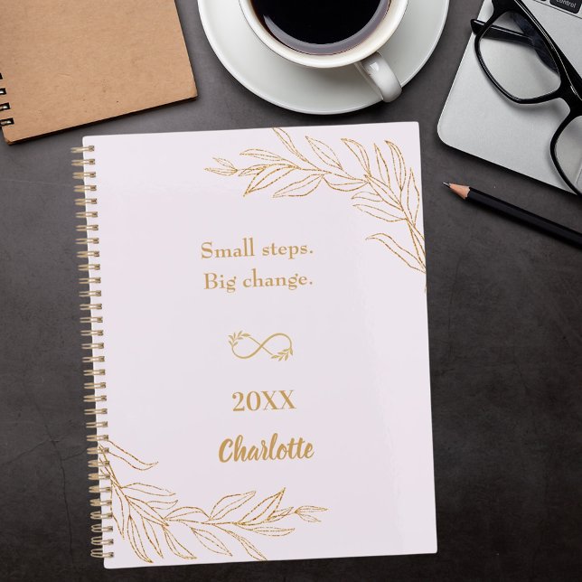 Agenda Lavender pink gold foliage motivational quote 2026 (Subido por el creador)