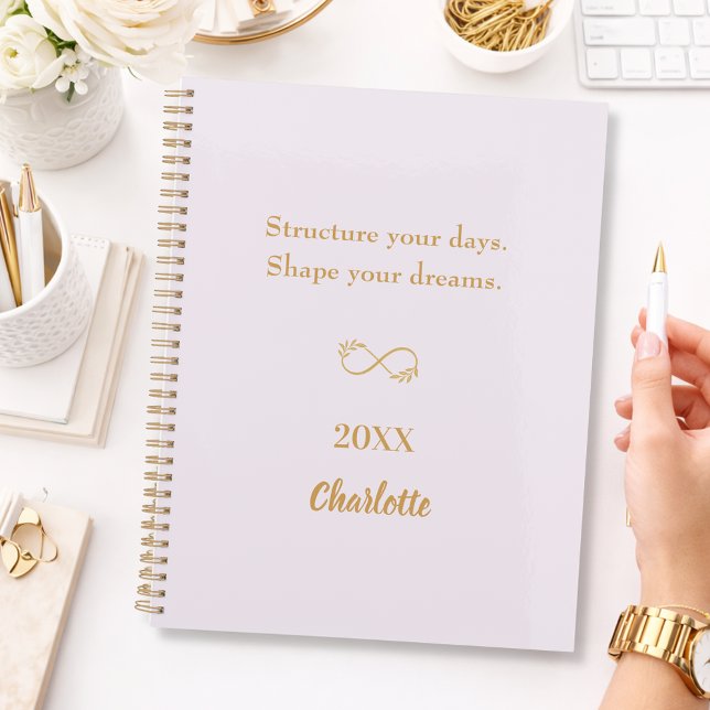 Agenda Lavender pink gold inspirational quote 2026 (Subido por el creador)