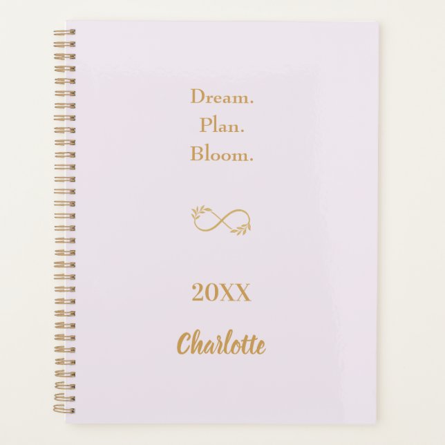 Agenda Lavender pink gold motivational quote 2026 (Anverso)