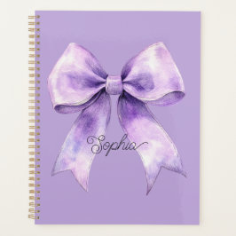 Agenda Lazo Morado Bonito Nombre Personalizado