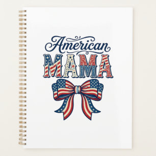 Agenda Lazo Patriótico de Mamá Americana Vintage Camiseta