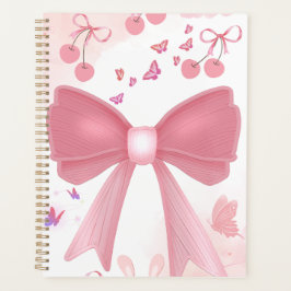 Agenda Lazo Rosa Coquette y Cerezas Estética en Colage –