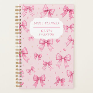 Agenda Lazos Rosas Personalizados Preppy Nombre Año