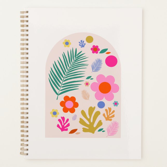 Agenda Le Jardin 04 Flores Retro Floral moderna (Anverso)