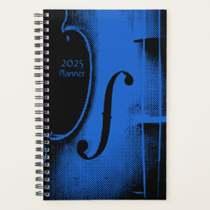 Agenda Lección de música de violín azul negro