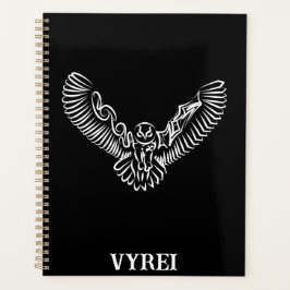 Agenda Lechuza voladora tribal blanca y negra