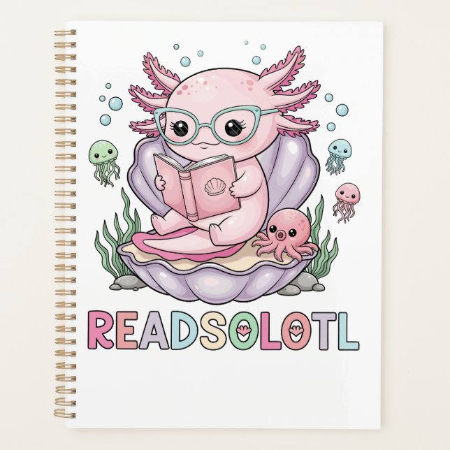 Agenda Lectura de Axolotl rosado suave (Anverso)
