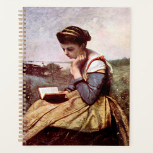 Agenda Lectura de una mujer por Jean-Baptiste Camille Cor