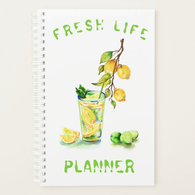 Agenda Lemon Drink Planner - Texto Personalizado (Anverso)