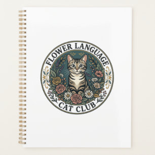 Agenda Lenguaje Floral Gato Gato Gráfico Camiseta Arte - 