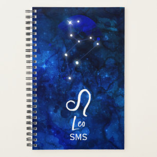 Agenda Leo Zodiac Constellation Dark Blue Galaxy Monogram