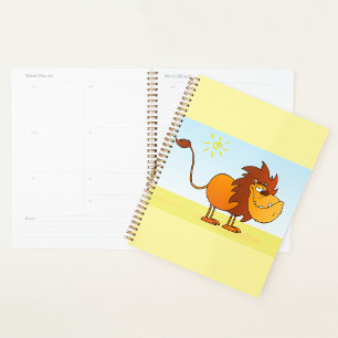 Agenda León Personalizado gracioso en el animal safari de