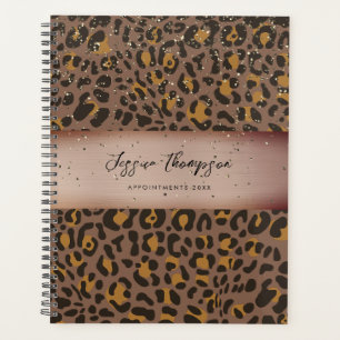Agenda Leopard Animal Brown Bronze Metallic Purpurina