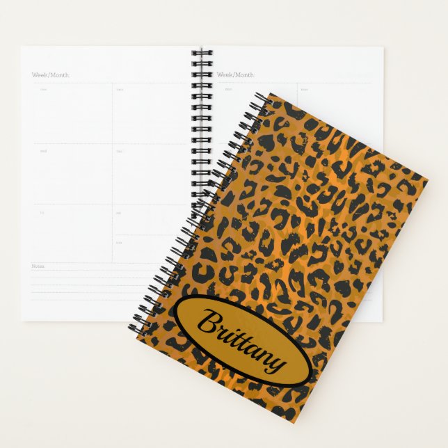 Agenda Leopard Animal Print Art Personalizado (Demostración)