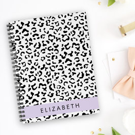 Agenda Leopard Print, Spots, Black And White, Tu Nombre