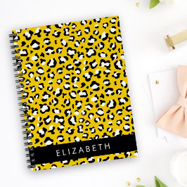 Agenda Leopard Print, Spots, Yellow Leopard, tu nombre
