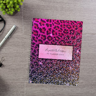 Agenda Leopard púrpura chispa glamur glamur gaviota grisó