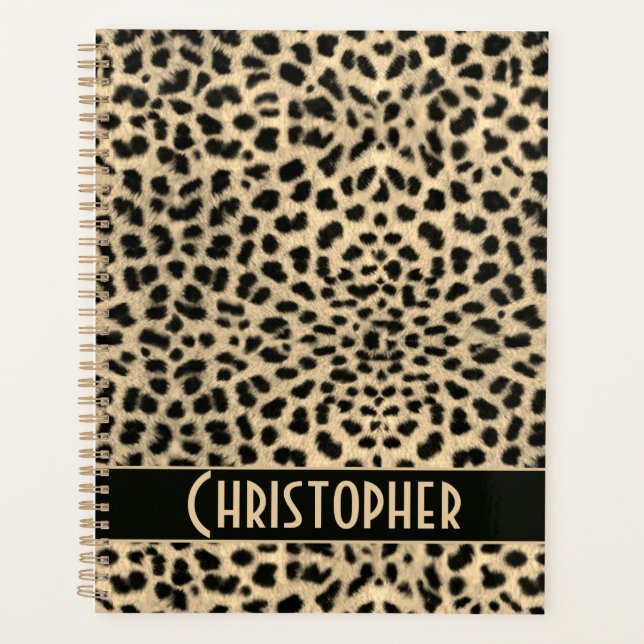 Agenda Leopard Skin Spots Añadir nombre personalizado (Anverso)