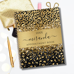 Agenda Leopardo Animal Cheetah Black Gold Beauon