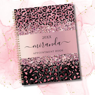 Agenda Leopardo Animal Cheetah Black Pink Beauon