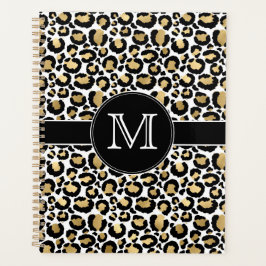 Agenda Leopardo blanco y dorado