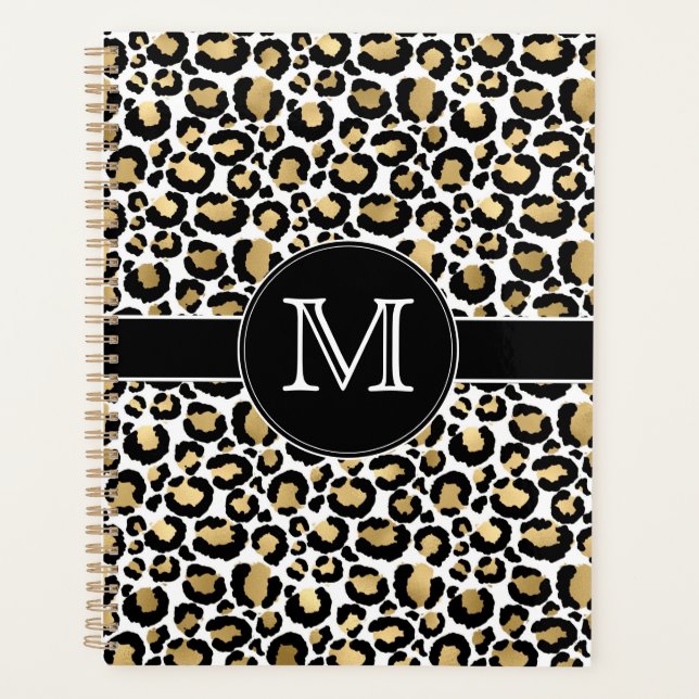 Agenda Leopardo blanco y dorado (Anverso)