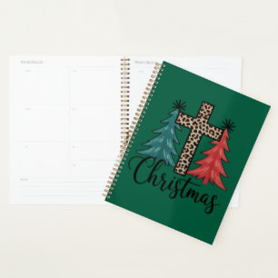 Agenda Leopardo Cruz Árboles de Navidad Cristiano