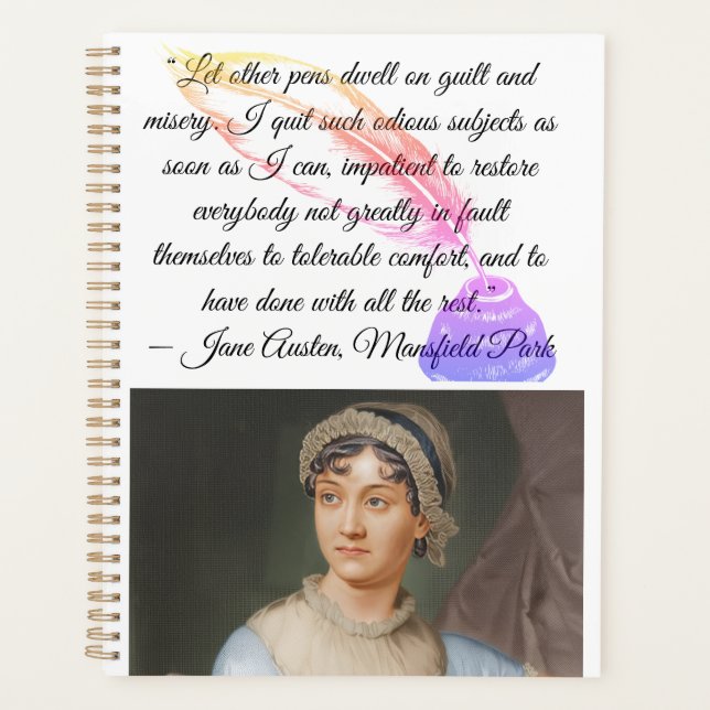 Agenda “Let other pens dwell on" Jane Austen quote (Anverso)