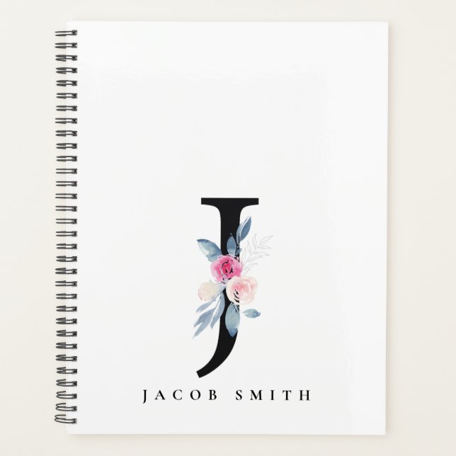 AGENDA LETRA DE NOMBRE DE ALFABETAS DE FLORES AZULES DE R (Anverso)