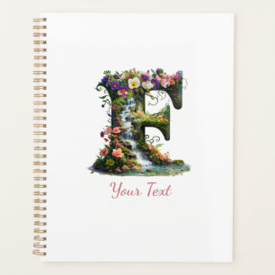 Agenda Letra F con Freesias y Flora de Fantasía con casca