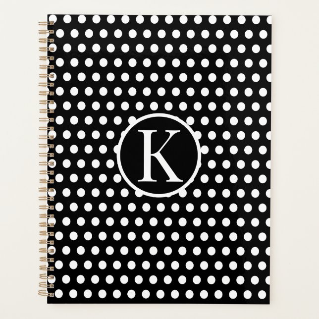 Agenda Letra inicial del personalizado Polka Dot (Anverso)