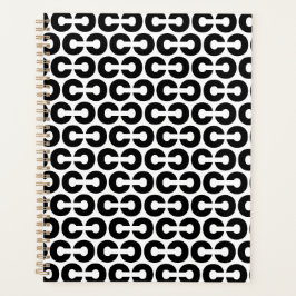 Agenda Letra negrita blanca y negra letra C patrón alfabe