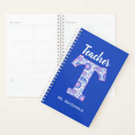 Agenda Letra paisley T Profesores Planner diario
