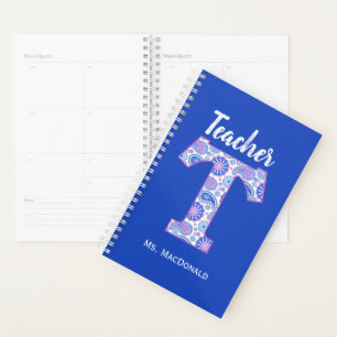 Agenda Letra paisley T Profesores Planner diario