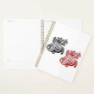 Agenda Letra vintage ornate S Monograma