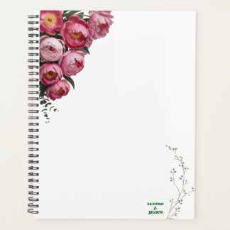 Agenda Letrero de bienvenida de boda floral rosa elegante