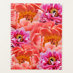 Agenda Lg Planner Pink/Coral Peonies