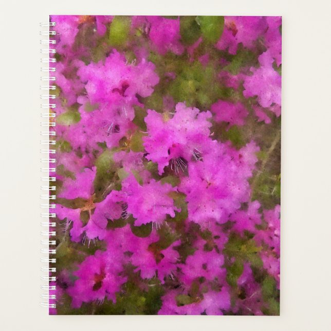 Agenda Lg Planner Púrpura Acuarela Rhododendron (Anverso)