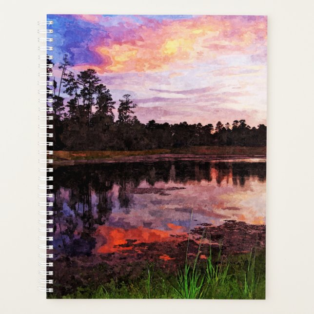 Agenda Lg Planner Sunset en el estanque (Anverso)