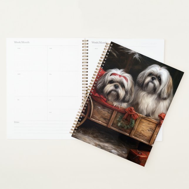 Agenda Lhasa Apso Trineo Nevado Decoración de Navidad (Demostración)