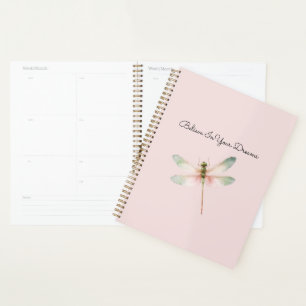 Agenda Libélula Rosa Blanca Menta