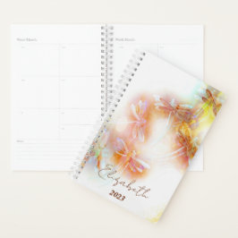 Agenda Libélulas acuarela personalizadas, año personaliza