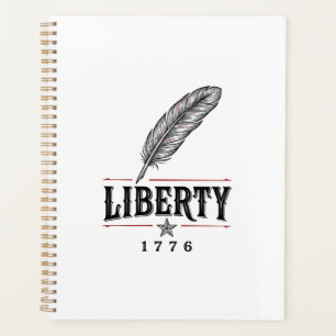 Agenda Libertad 1776 Diseño Vectorial de Pluma Patriótica