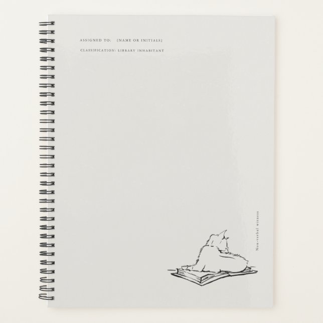 Agenda Library Cat- Naturalist Menagerie Archive  (Anverso)