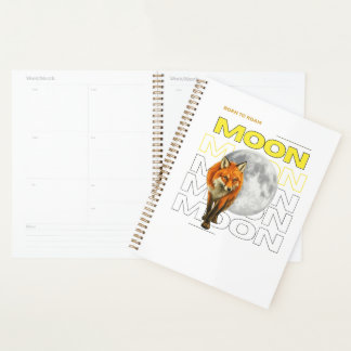 Agenda Libreta de bocetos de zorro y luna 'Nacido para va