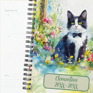 Agenda Libreta de citas sin fecha de gato esmoquin Diario