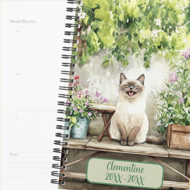 Agenda Libreta de citas sin fecha del gato siamés riendo  (Subido por el creador)
