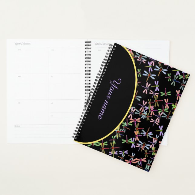 Agenda Libreta personalizada de libélulas coloridas (Demostración)